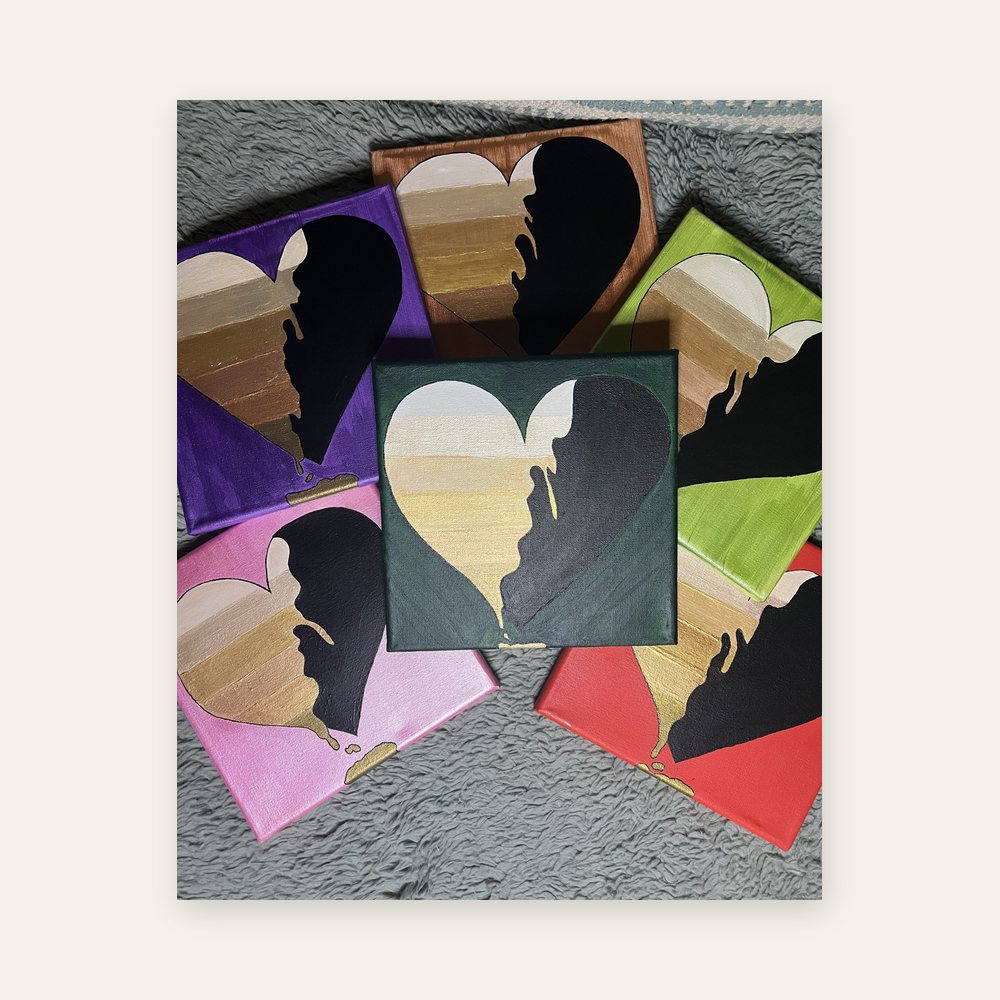 Broken hearts series — Acrylic & metallic on canvas · [Year]